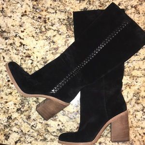 Women’s UGG Maeve Suede Block Heel Black Boots